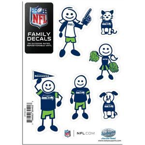 NFL Seattle Seahawks Small Family Decal Set for Cars and Windows